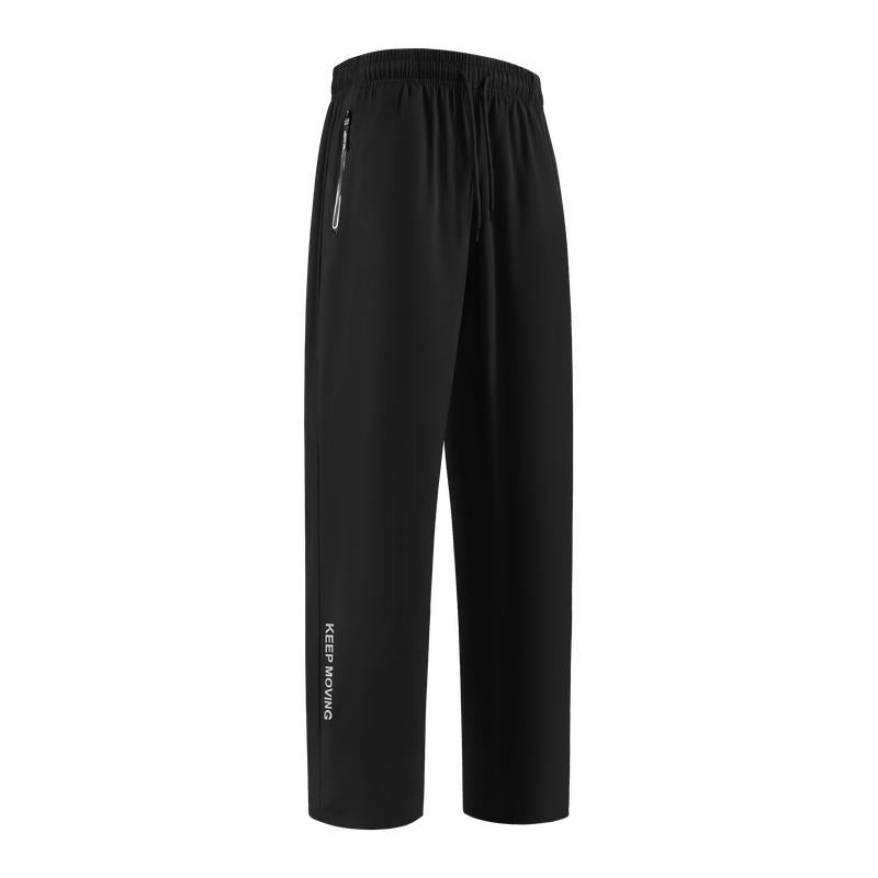 2026 New Printed Menswear Straight Fit Men's Pants, Fast Dry Fabric, Lightweight Breathable Quick-Drying, Loose Drawstring, Zipper Pocket, Spring & Summer Casual Sweatpants