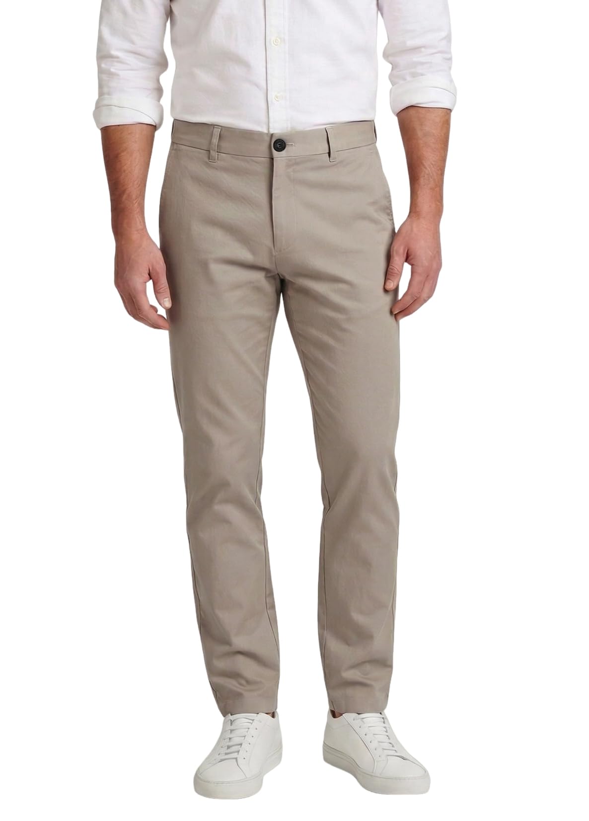Plaid&Plain Men’s Slim Fit Khaki Pants Men’s Tapered Chino Pants