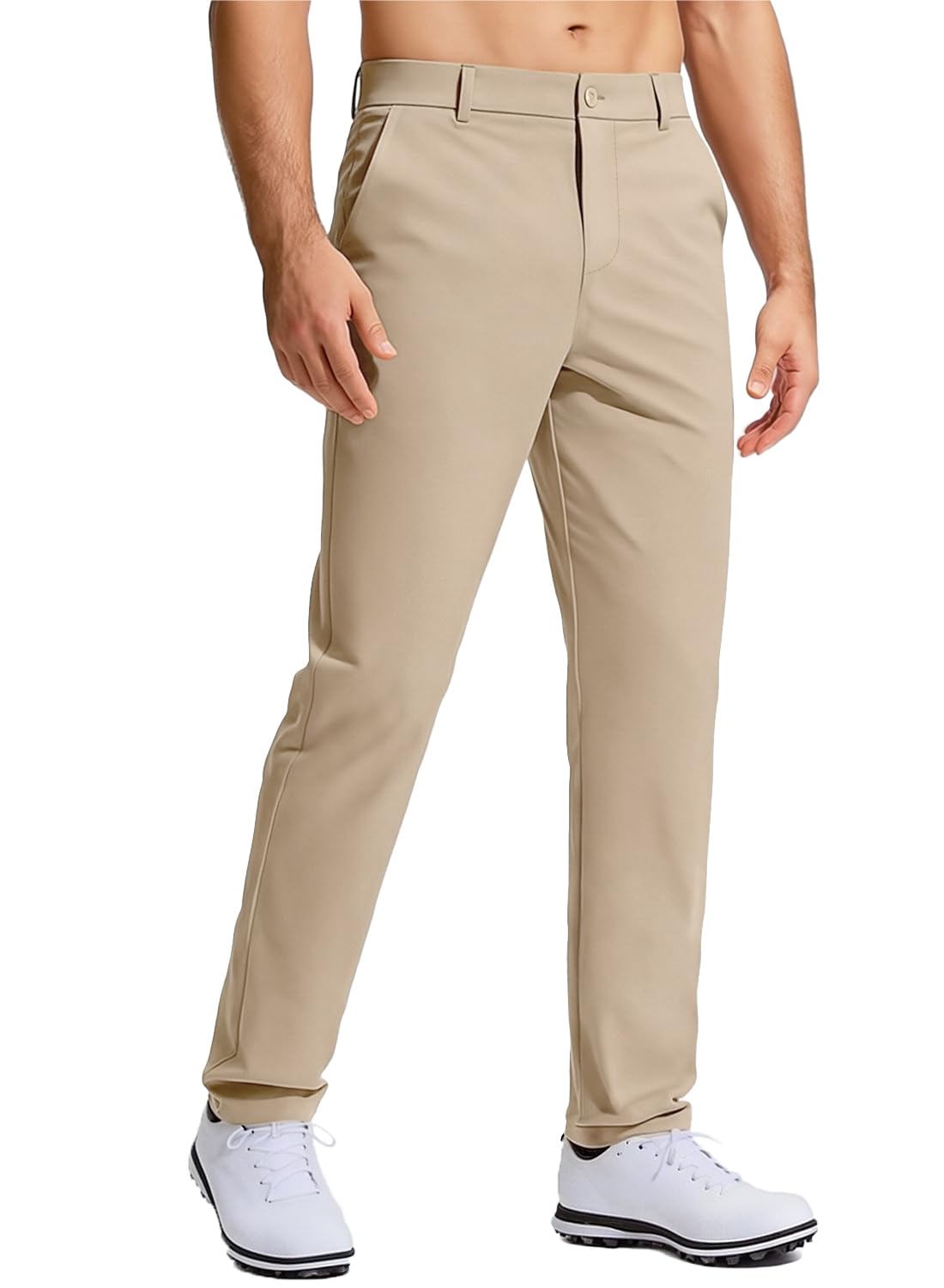 Men's Golf Pants Stretch Work Dress Comfy Pants 30"/32"/34" Lightweight Quick Dry Casual Slacks Trousers with Pockets