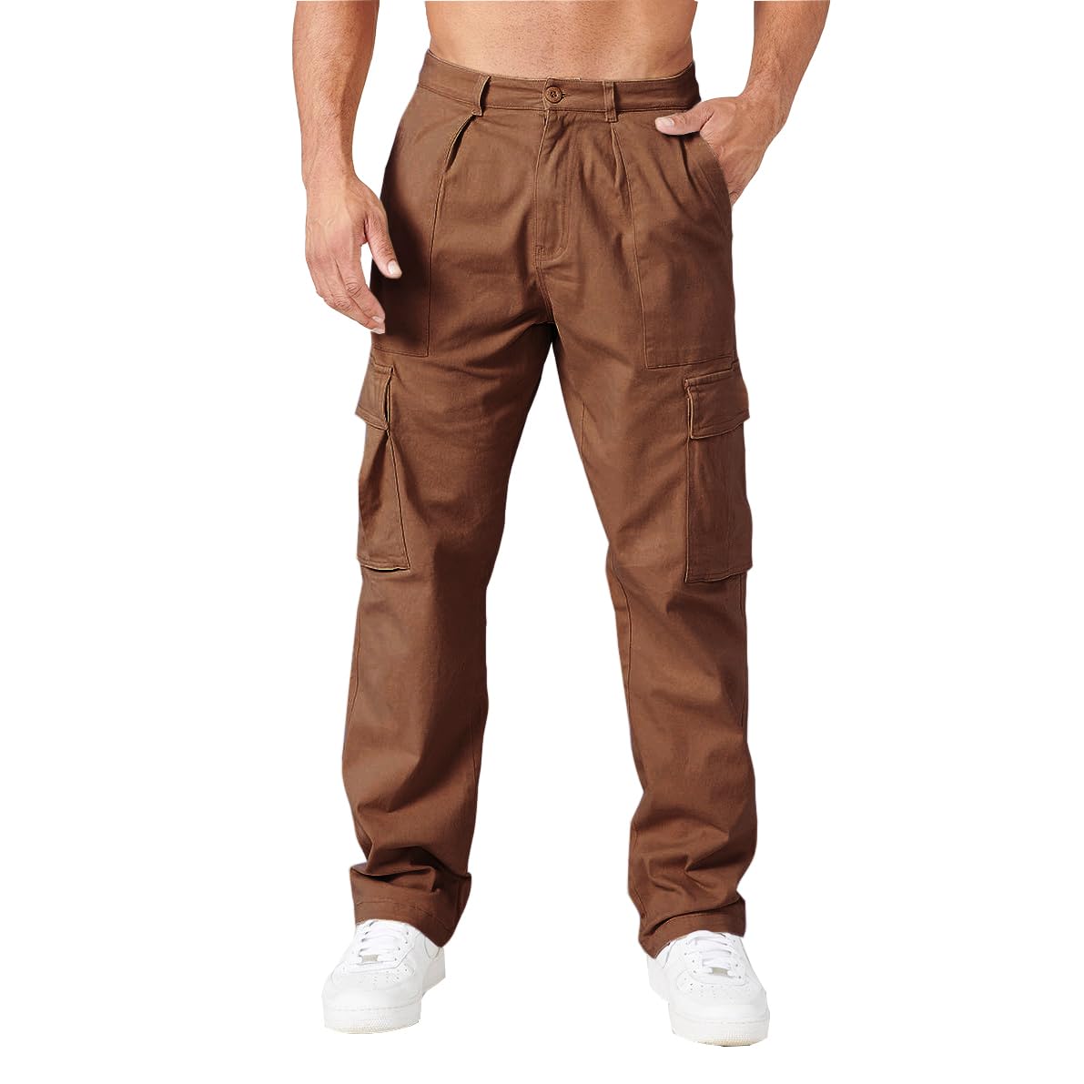 THWEI Cargo Pants for Men Casual Elastic Waist Work Pants