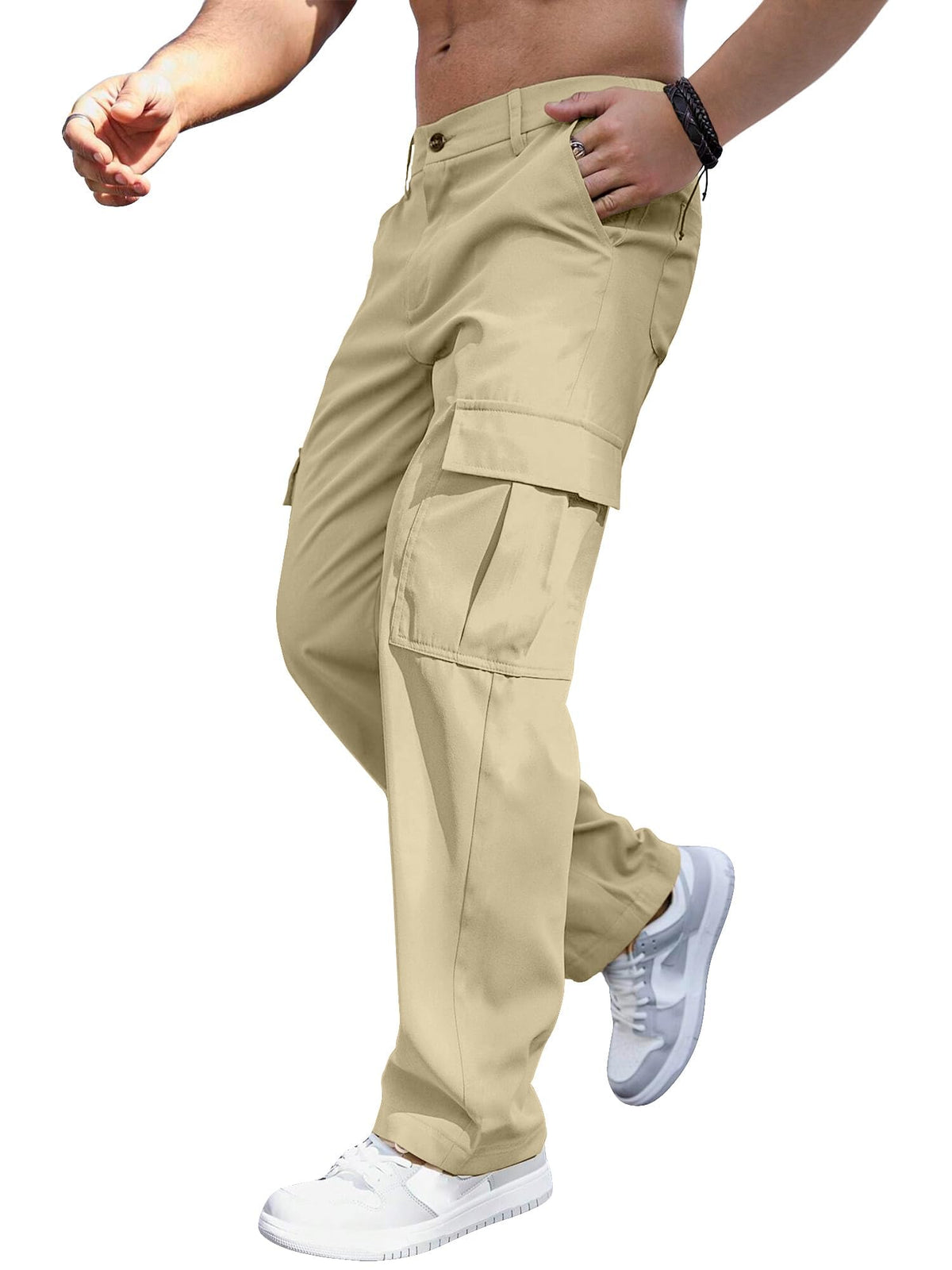 Comdecevis Men's Casual Cargo Pants Relaxed Fit Work Pants