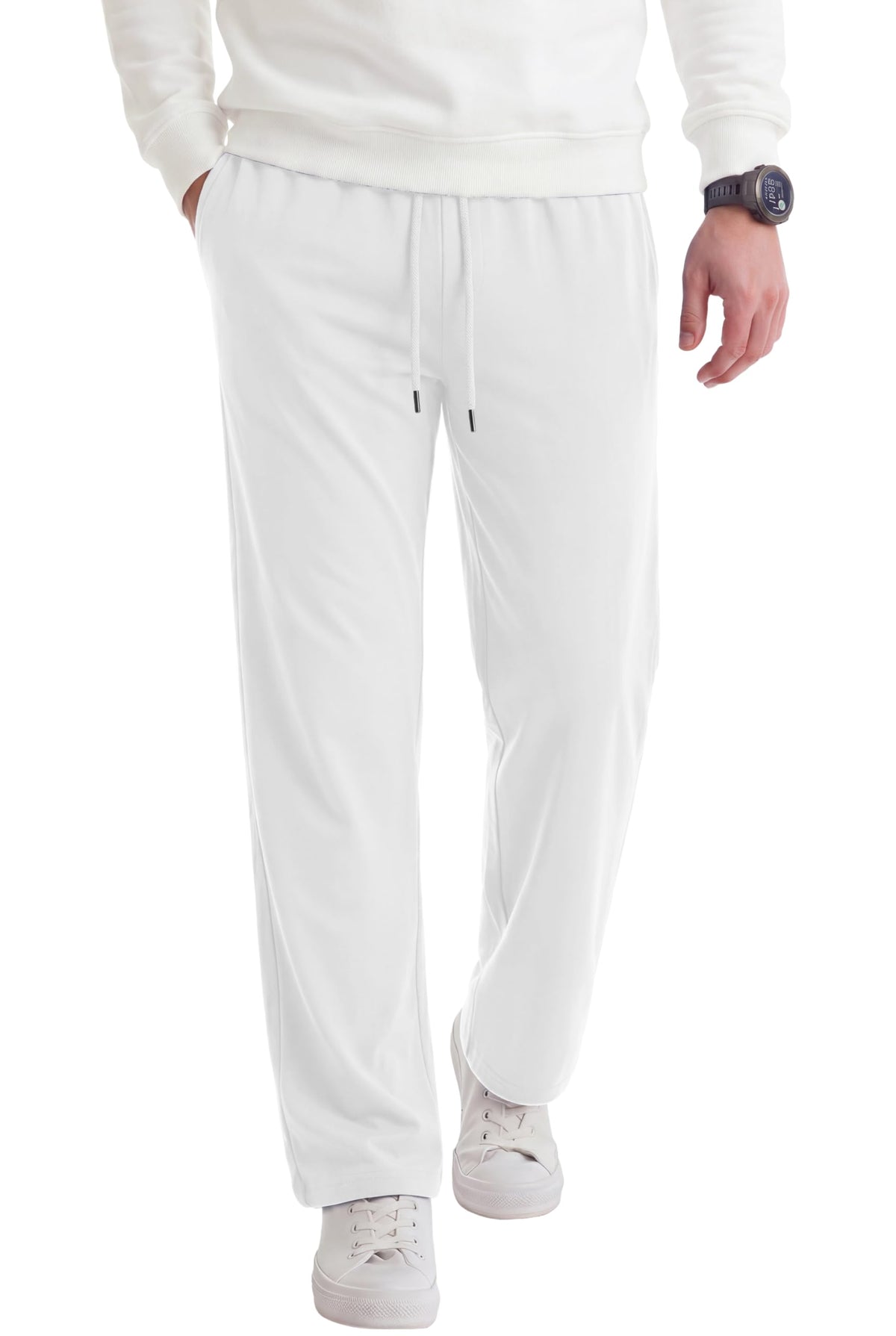 COOFANDY Men's Casual Cotton Pant Knit Elastic Waist Yoga Pant with Pocket