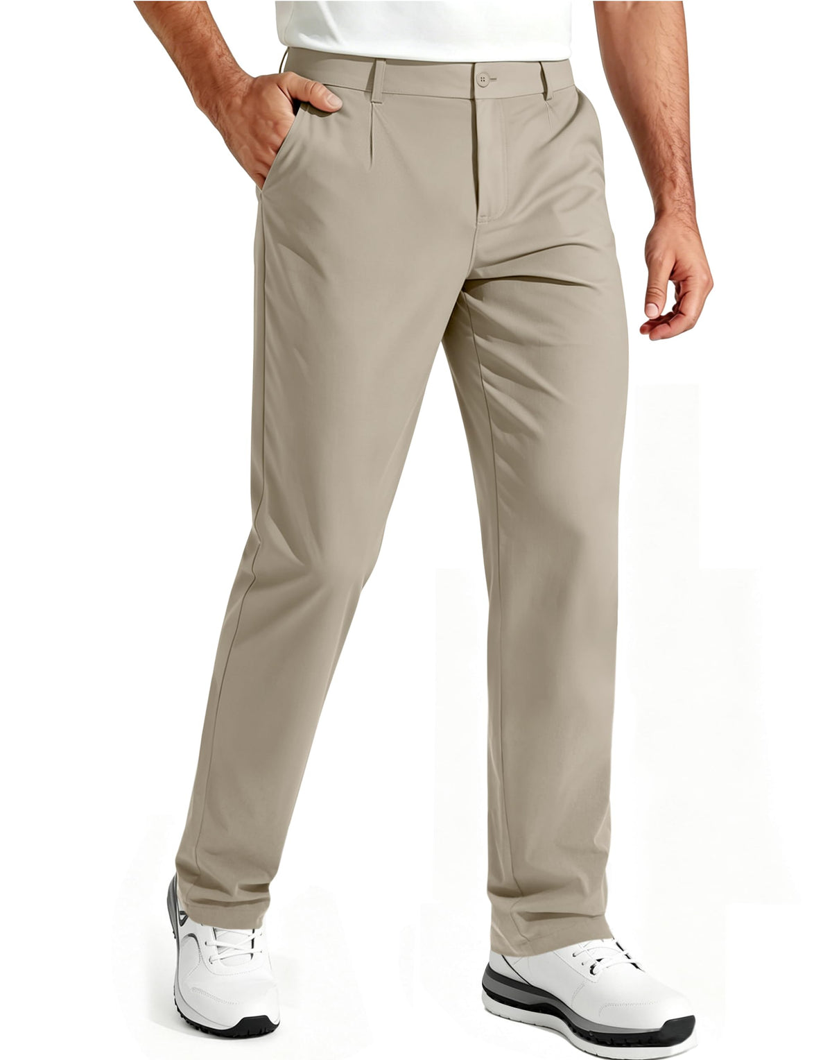 Mens Golf Pants Stretch Casual Dress Pant Elastic Drawstring Trousers