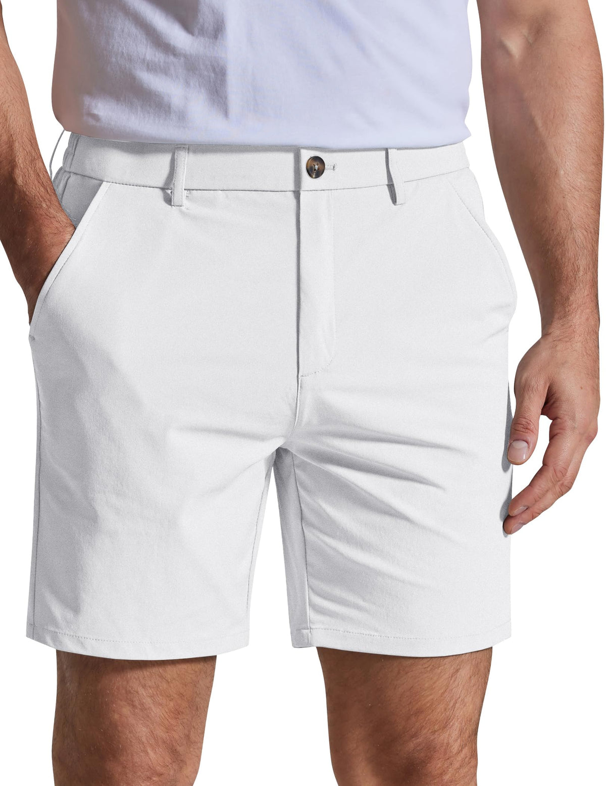 COOFANDY Men Casual Shorts 7" Stretch Quick Dry Golf Shorts with 4 Pockets
