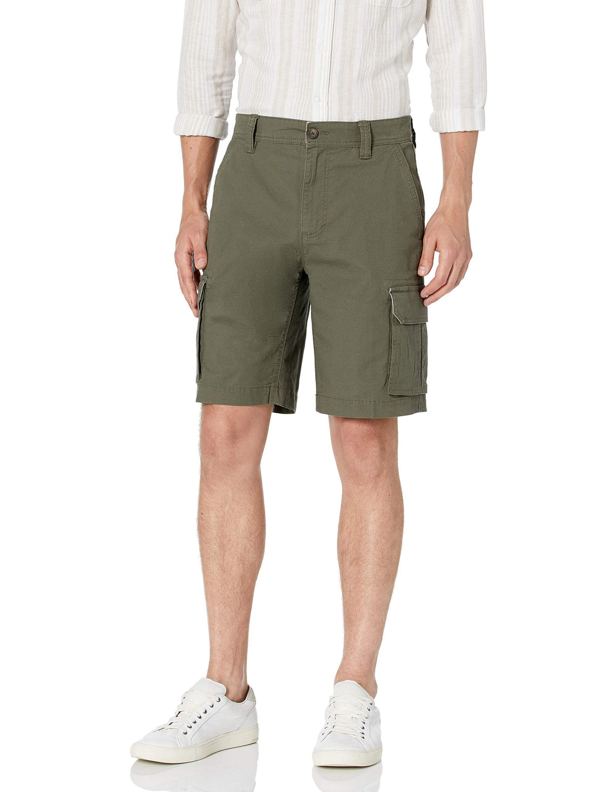 Amazon Essentials Men's 10" (25cm) Lightweight Cotton Blend Stretch Cargo Shorts