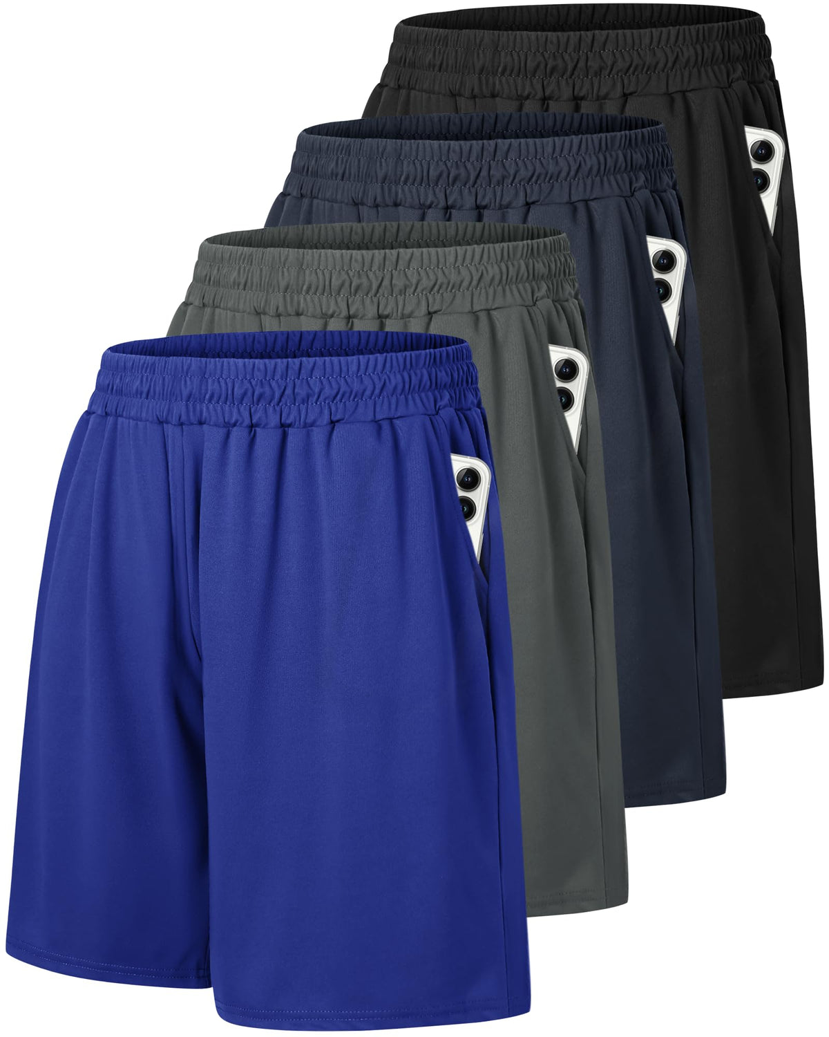 4 Pack Gym Mens Shorts - Basketball Athletic Shorts Fitness Clothing