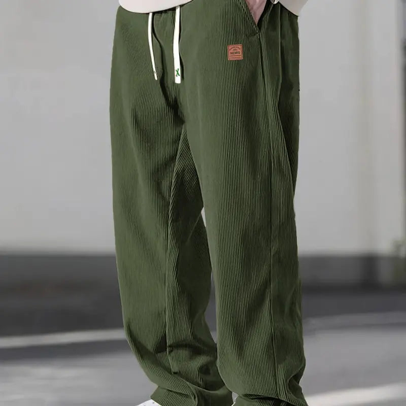 Men's Casual Loose Fit Drawstring Ankle Pants - Male Clothing, Men’s Clothes, Athleisure Chill Pants, Athletic Bottoms with Delicate Logo Details for Comfortable Daily Summer Wear, Father's Day Gift