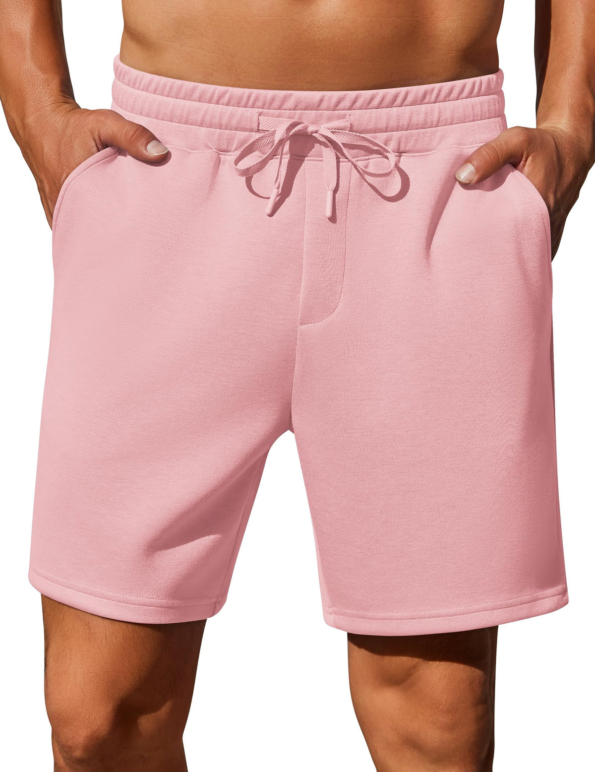 PINSPARK Mens Lounge Sweat Shorts,7" Casual Gym Athletic Workout Short