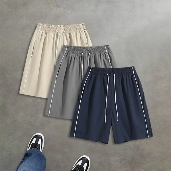 2-Pack Men’s Summer Striped Casual Shorts – Loose Fit, Versatile Athletic Style