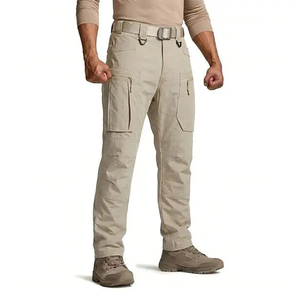 HOMUG 4-Pack Mens Lightweight Cargo Pants, Ripstop Tactical Pants with Large-Capacity Pockets, Wear-Resistant Fabric for Outdoor Hiking & Travel