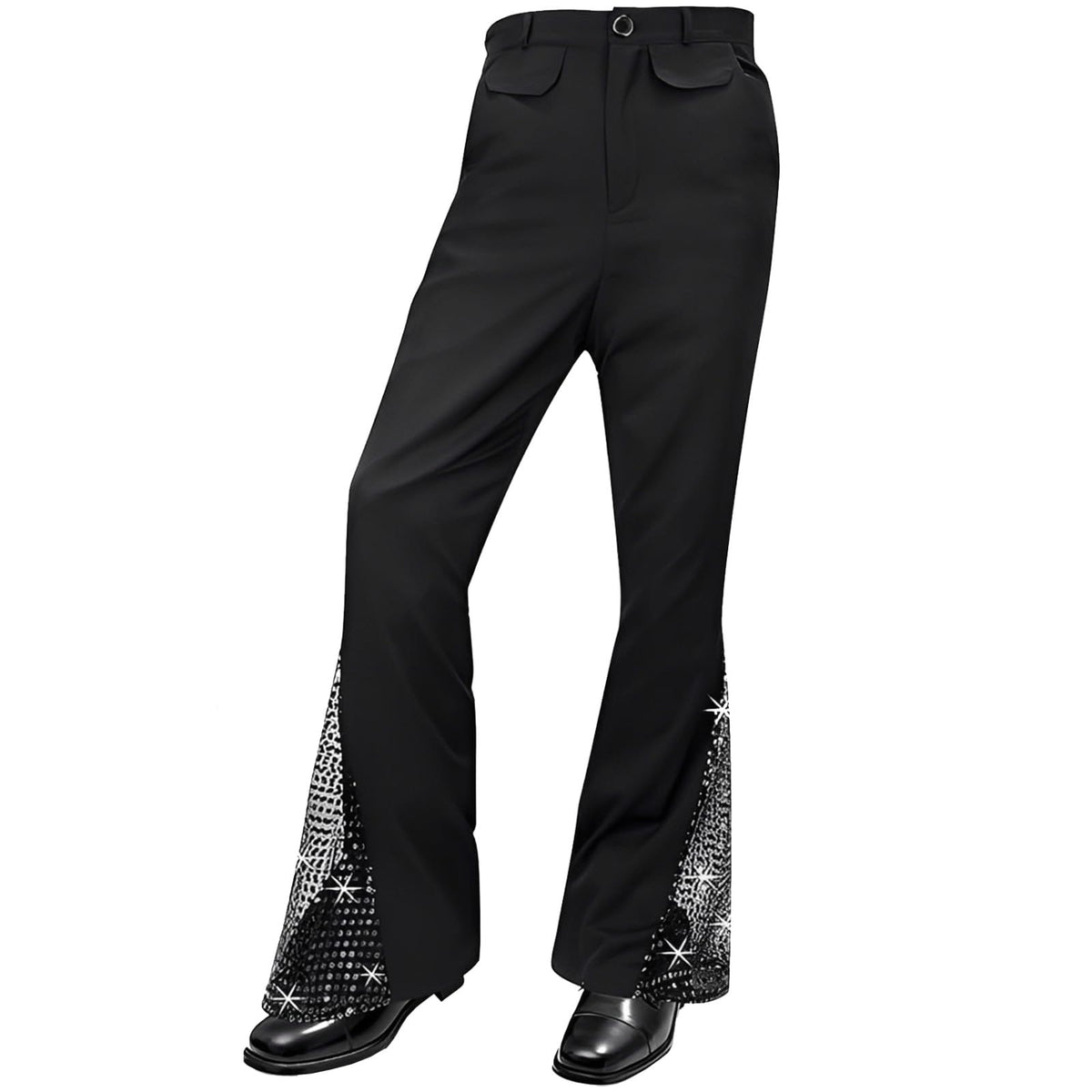 Mens Bell Bottom Pants 70s Disco Outfits for Men Flared Pants