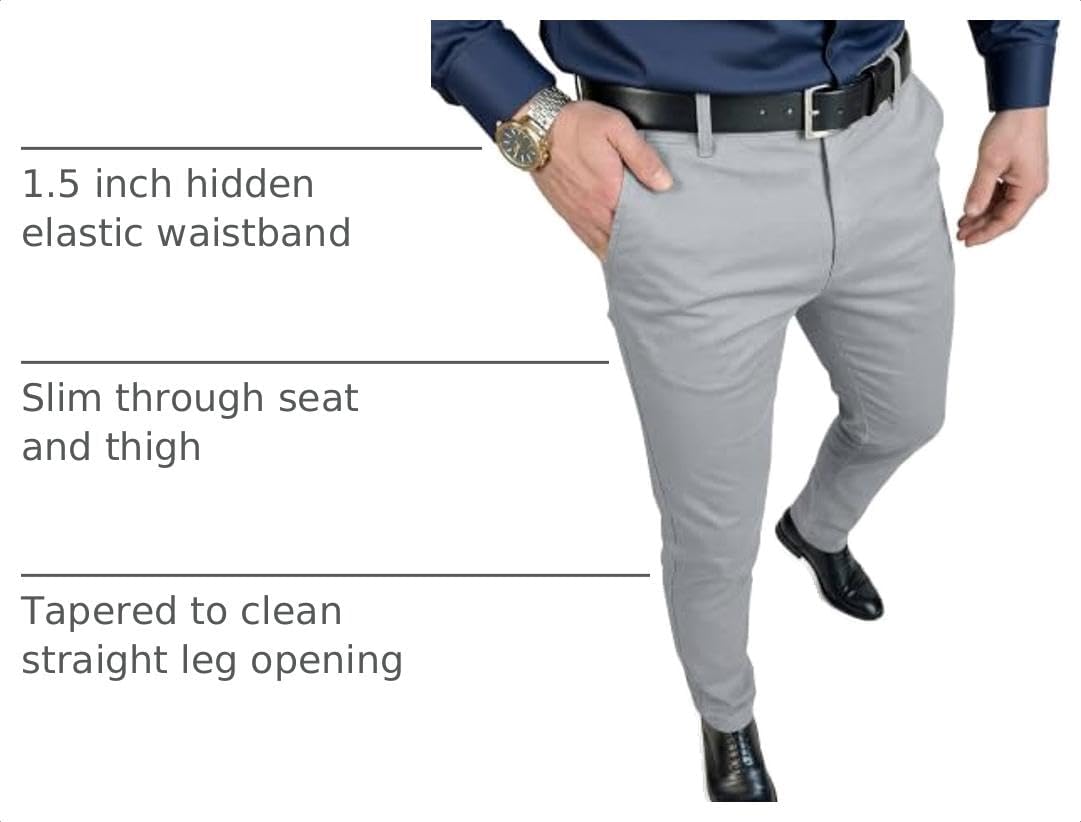 JMIERR Men's Skinny Stretchy Suit Pants