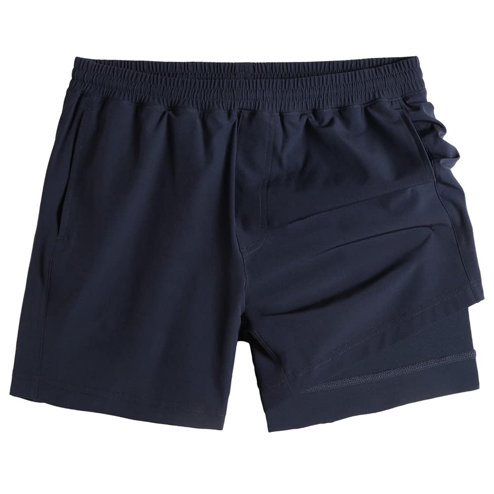 maamgic Mens 5" Gym Running Shorts for Men 2 in 1 Quick Dry Workout Athletic Shorts