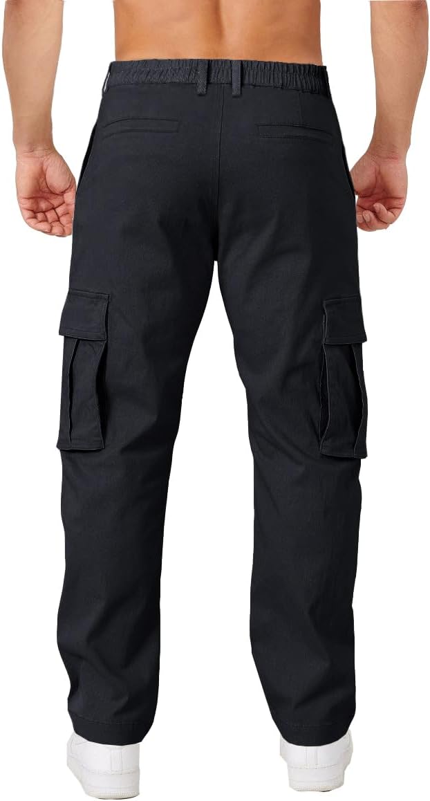 THWEI Cargo Pants for Men Casual Elastic Waist Work Pants