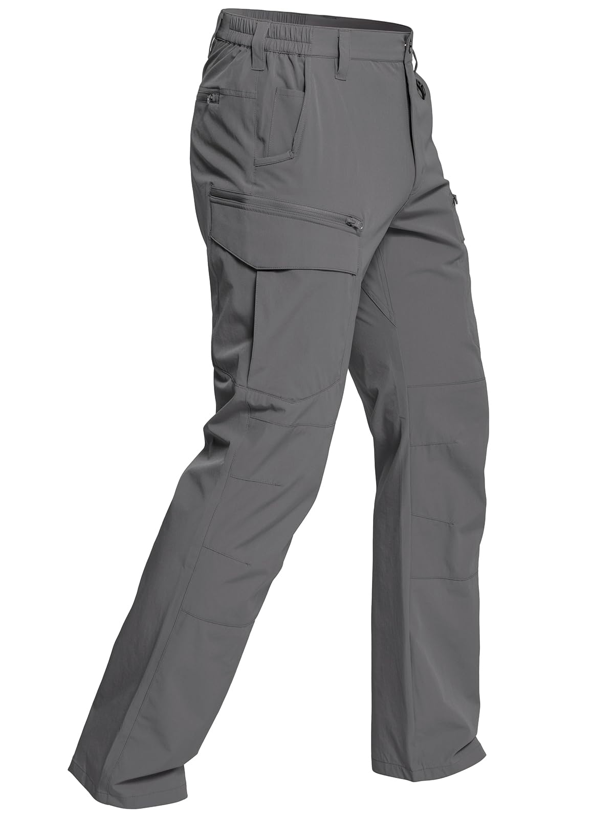 CARWORNIC Men's Quick Dry Tactical Hiking Pants Flex Water Resistant Lightweight Outdoor Fishing Cargo Work Pants 9 Pockets