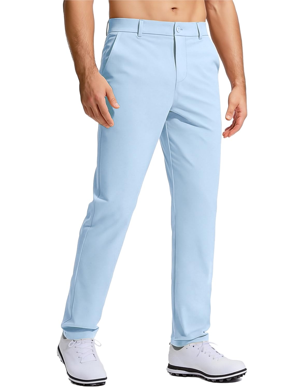 Men's Golf Pants Stretch Work Dress Comfy Pants 30"/32"/34" Lightweight Quick Dry Casual Slacks Trousers with Pockets