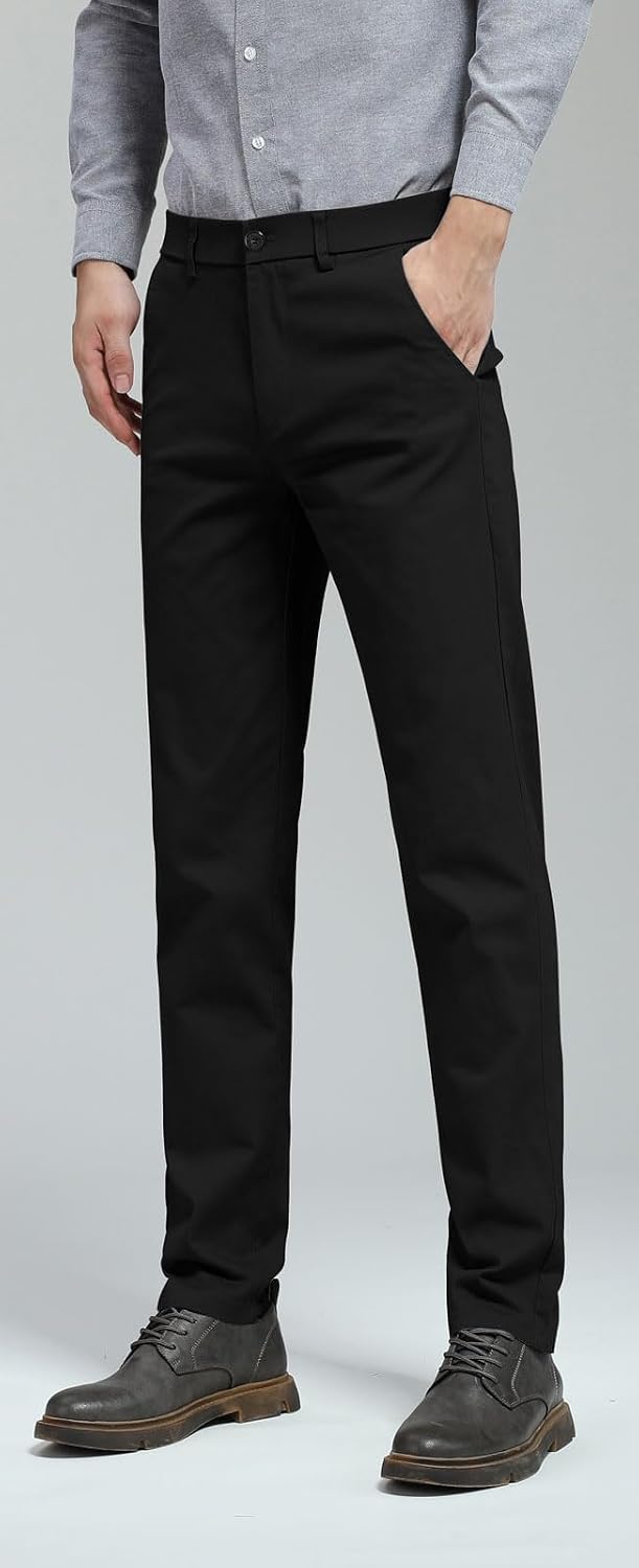 Plaid&Plain Men's Skinny Stretchy Khaki Pants Colored Pants Slim Fit Slacks Tapered Trousers