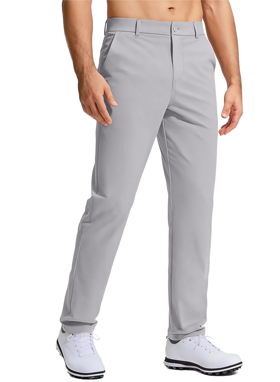 Men's Golf Pants Stretch Work Dress Comfy Pants 30"/32"/34" Lightweight Quick Dry Casual Slacks Trousers with Pockets