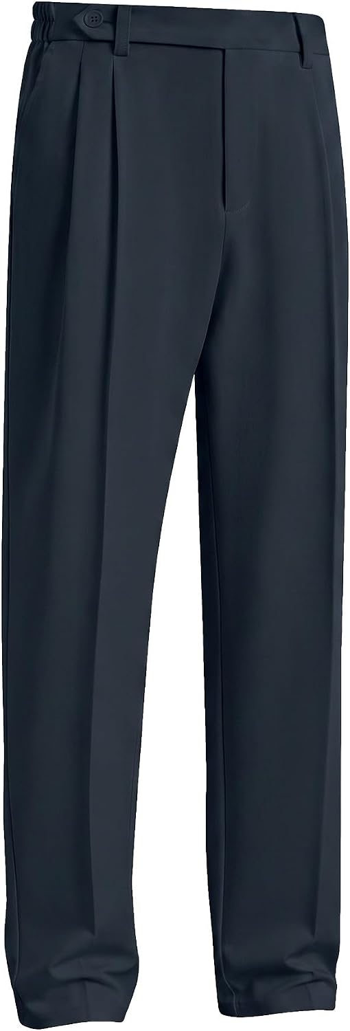 JMIERR Men's Cropped Pleated Dress Pants Casual Tapered Suit Trousers