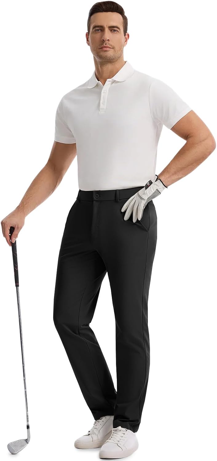 Runcati Mens Stretch Golf Pants 30"/32"/34" Dress Work Slacks