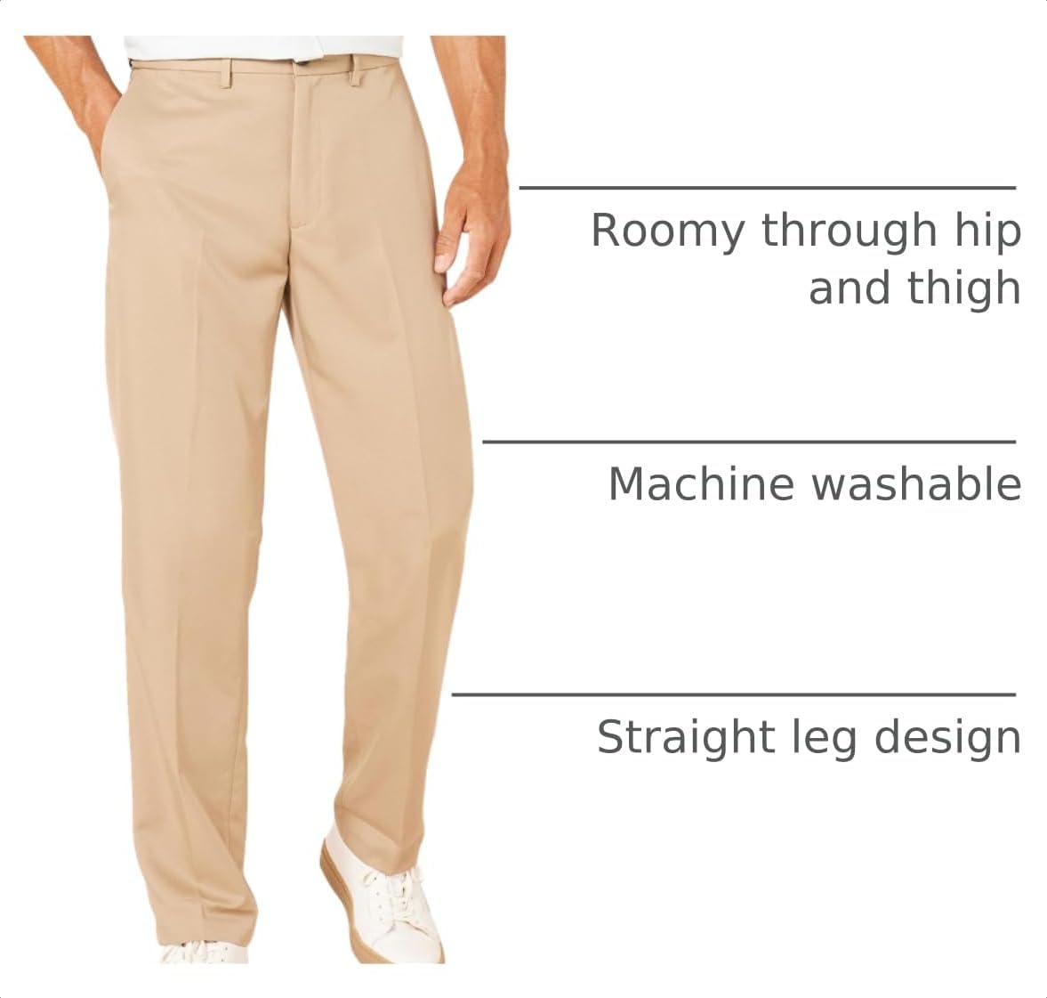 Amazon Essentials Men's Classic-Fit Expandable-Waist Flat-Front Dress Pants