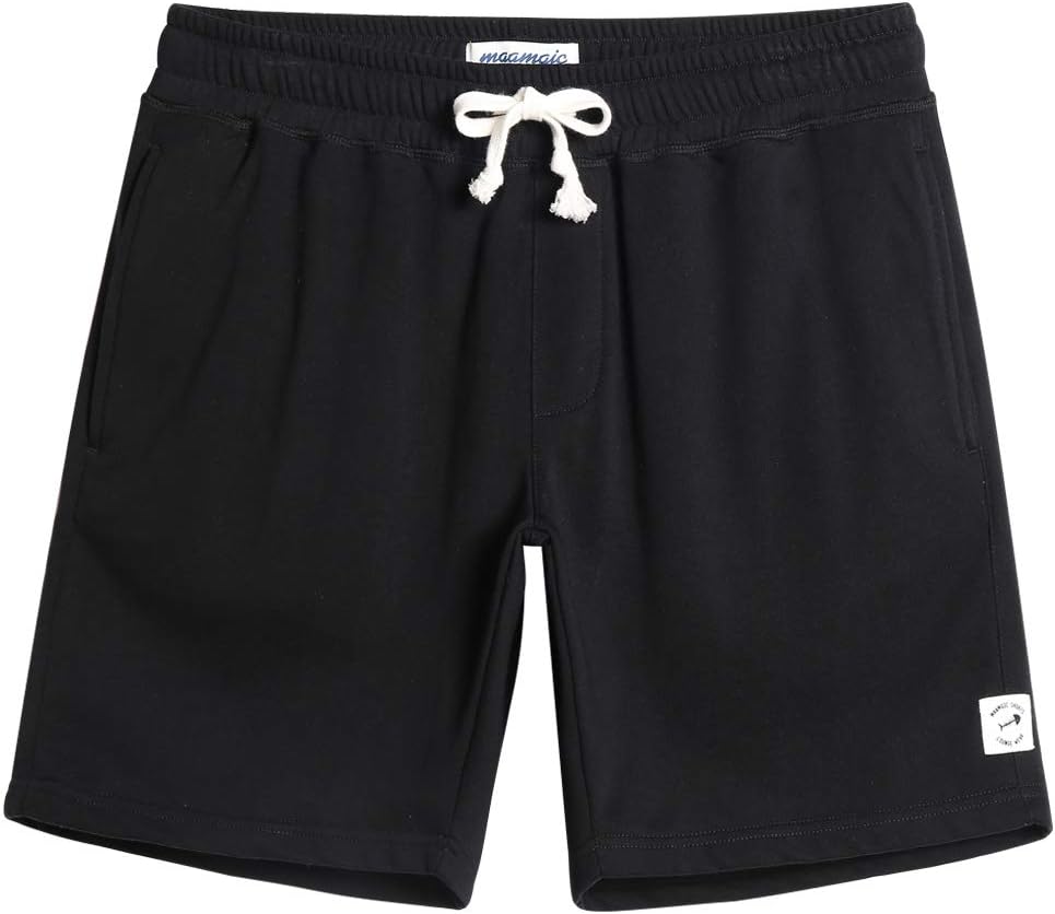 maamgic Mens Athletic Gym Shorts 5/7" Elastic Waist Casual Pajama Pocket Jogger Men Workout Short Pants