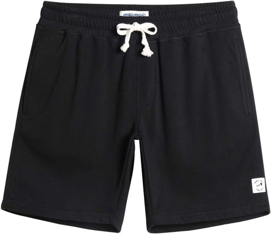 maamgic Mens Athletic Gym Shorts 5/7" Elastic Waist Casual Pajama Pocket Jogger Men Workout Short Pants