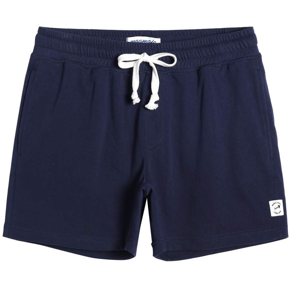 maamgic Mens Athletic Gym Shorts 5/7" Elastic Waist Casual Pajama Pocket Jogger Men Workout Short Pants