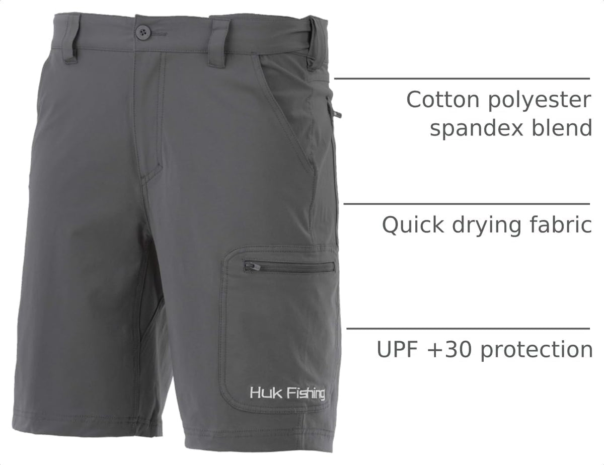 HUK Men's Next Level 10.5" Short, Quick-Drying Fishing Shorts for Men