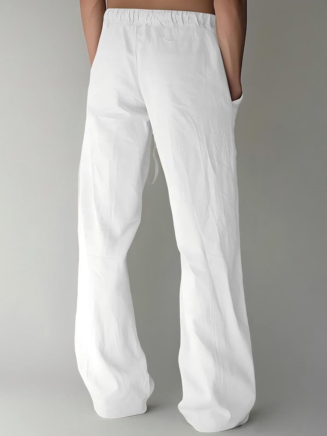 PIDOGYM Mens Cotton Linen Pants Beach Casual Pajama Pants with Pockets