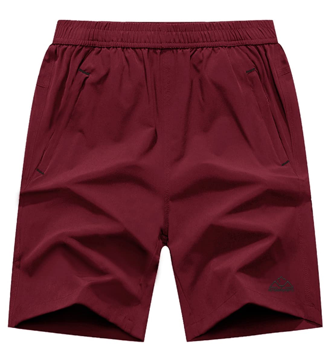 Rdruko Men's Quick Dry Hiking Shorts Lightweight Running Gym Outdoor Active Shorts with Zipper Pockets