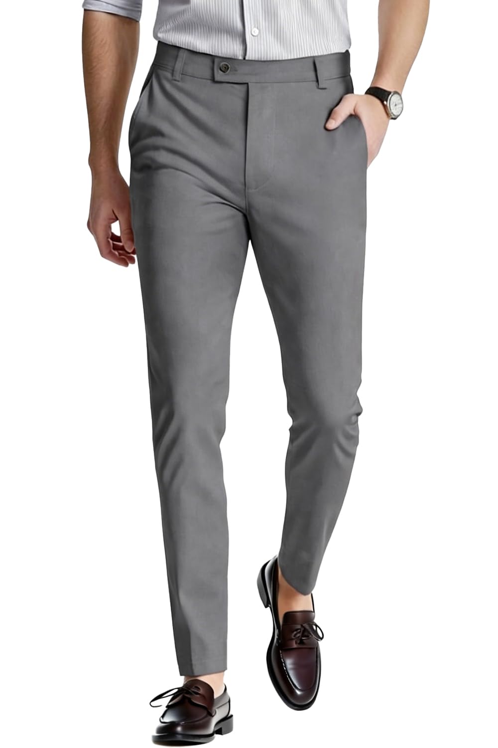GINGTTO Mens Dress Pants Slim Fit Stretch Skinny Slacks Tapered Leg