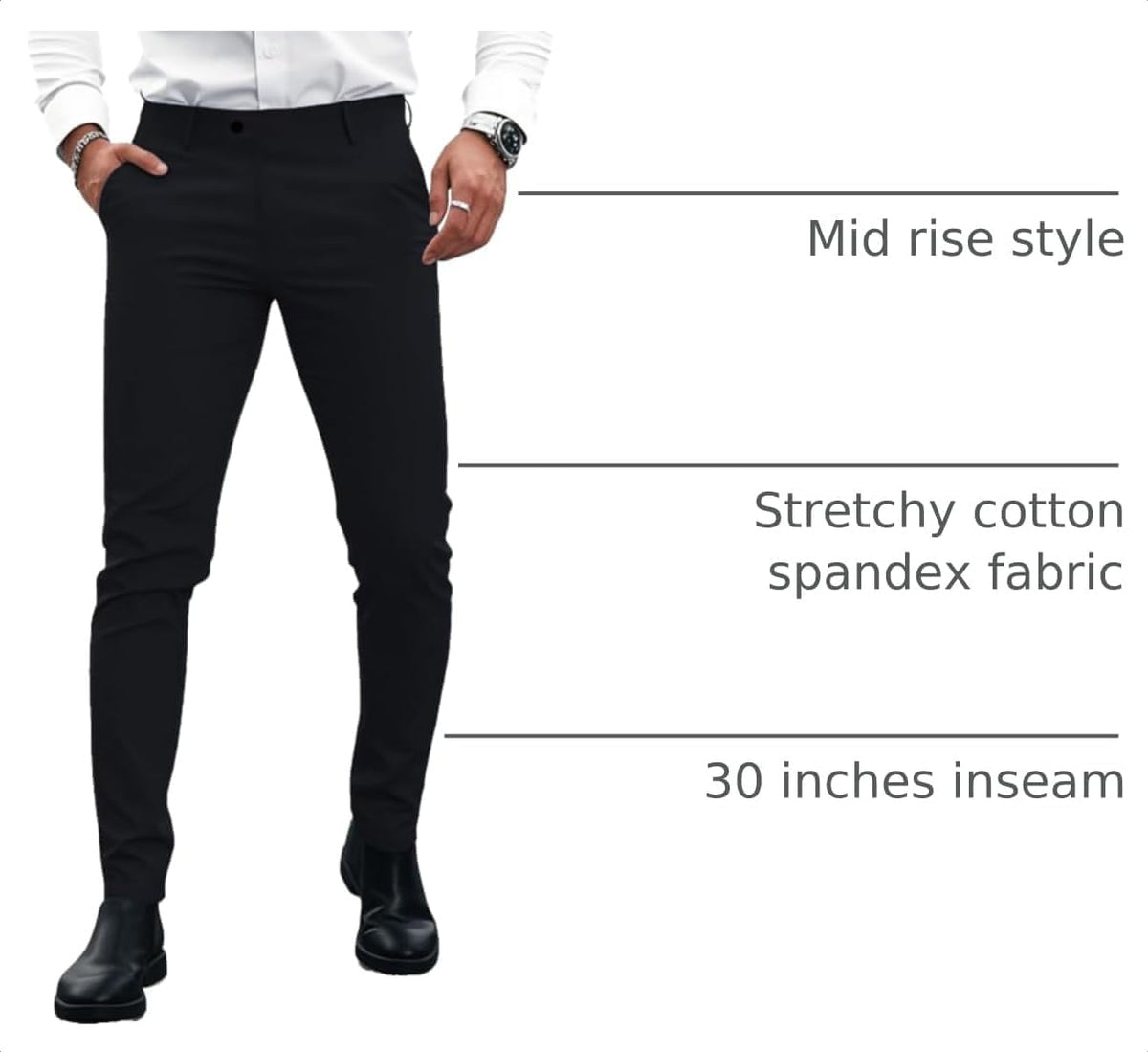 GINGTTO Mens Dress Pants Slim Fit Stretch Skinny Slacks Tapered Leg