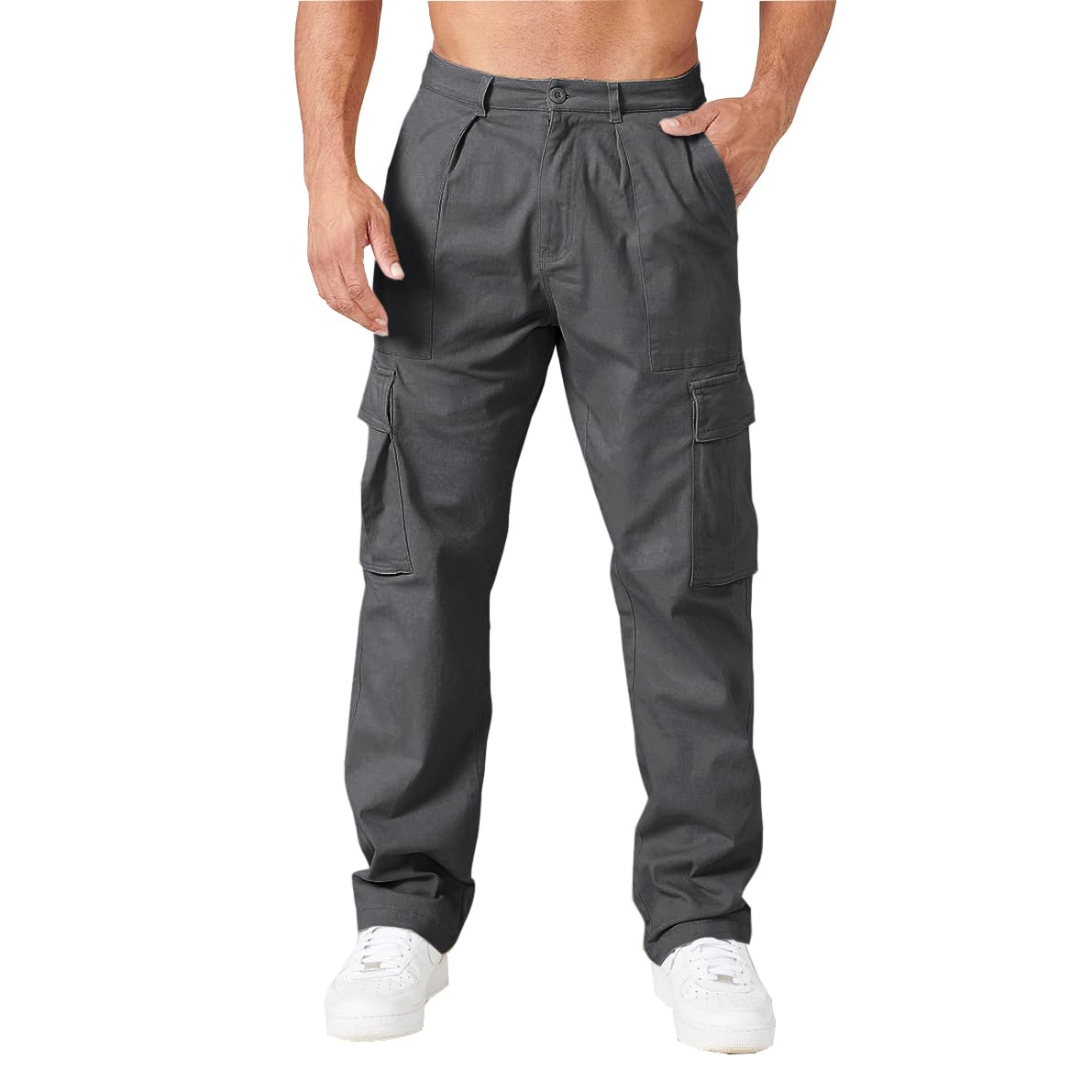 THWEI Cargo Pants for Men Casual Elastic Waist Work Pants