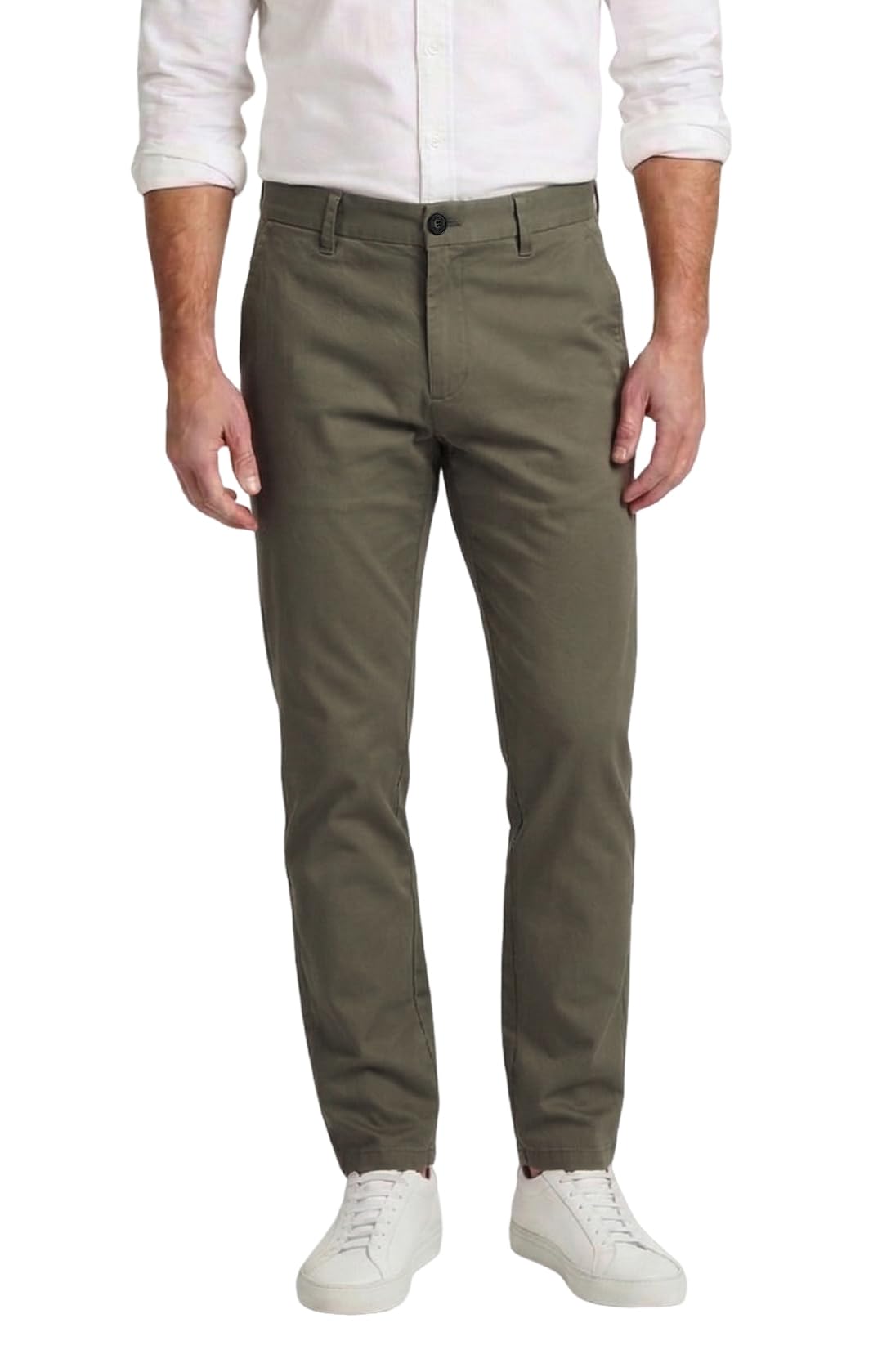 Plaid&Plain Men’s Slim Fit Khaki Pants Men’s Tapered Chino Pants
