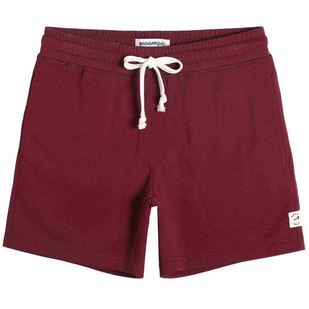 maamgic Mens Athletic Gym Shorts 5/7" Elastic Waist Casual Pajama Pocket Jogger Men Workout Short Pants