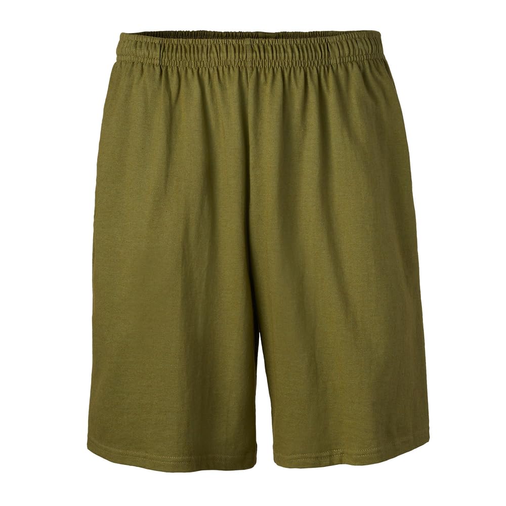Soffe Men's Classic Midweight Shorts with Pockets, 100% Cotton, 8" Inseam