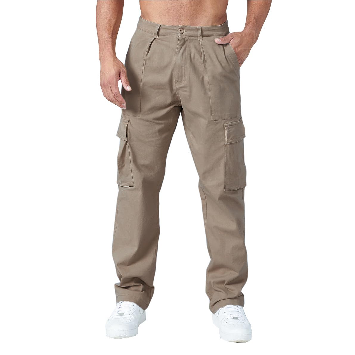 THWEI Cargo Pants for Men Casual Elastic Waist Work Pants