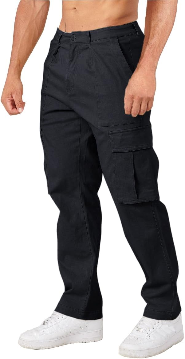 THWEI Cargo Pants for Men Casual Elastic Waist Work Pants