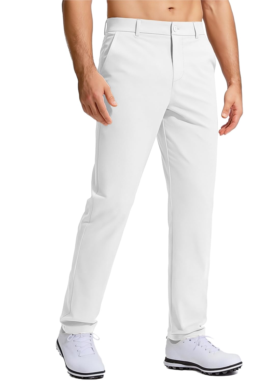 Men's Golf Pants Stretch Work Dress Comfy Pants 30"/32"/34" Lightweight Quick Dry Casual Slacks Trousers with Pockets