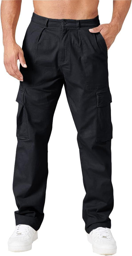 THWEI Cargo Pants for Men Casual Elastic Waist Work Pants