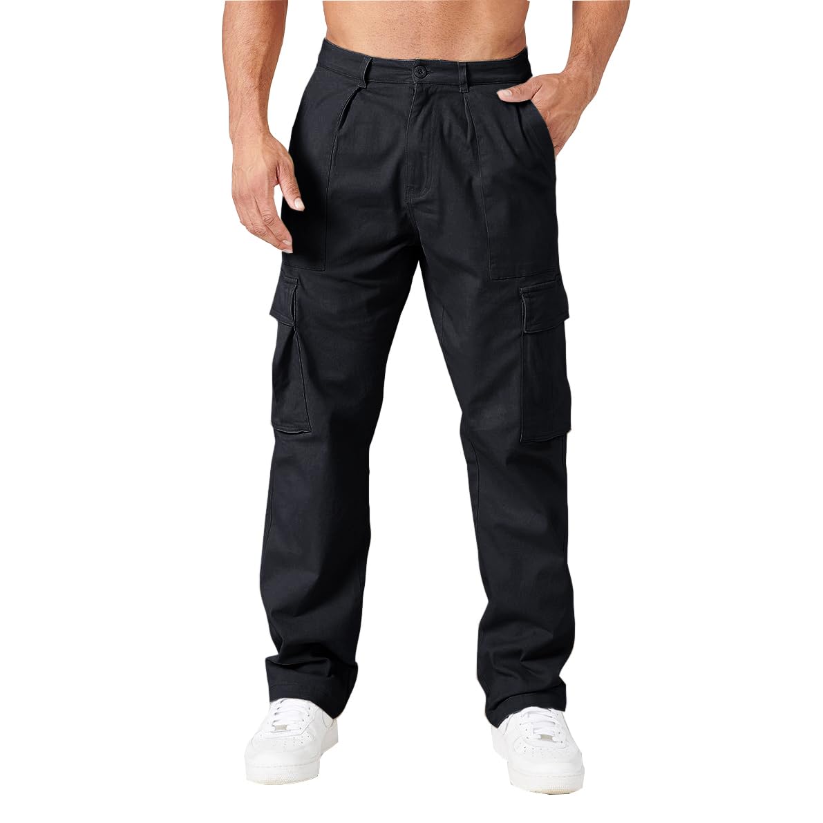 THWEI Cargo Pants for Men Casual Elastic Waist Work Pants