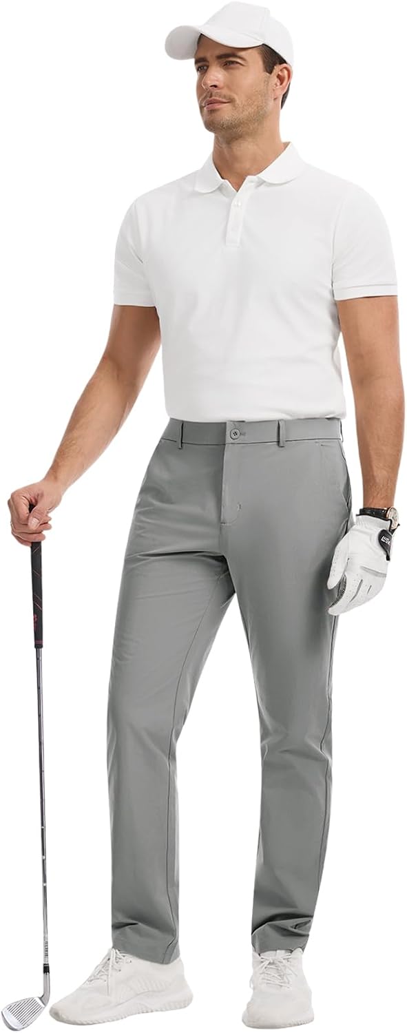 Runcati Mens Golf Pants Stretch Dress Work Pants Casual Slacks 30"/32"/34"