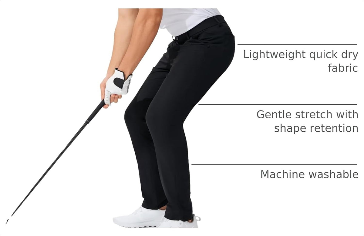 QPNGRP Men's Golf Pants 30"/32"/34" Inseam Lightweight Stretch Work Dress Pants