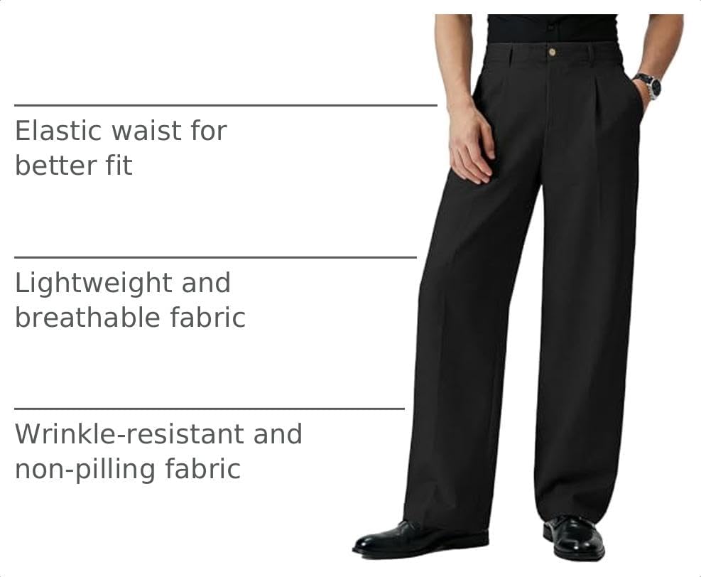 Susclude Mens Linen Casual Dress Pants Old Money Wide Leg Baggy Pleated Vintage Relaxed Fit Slacks Work Office Trousers