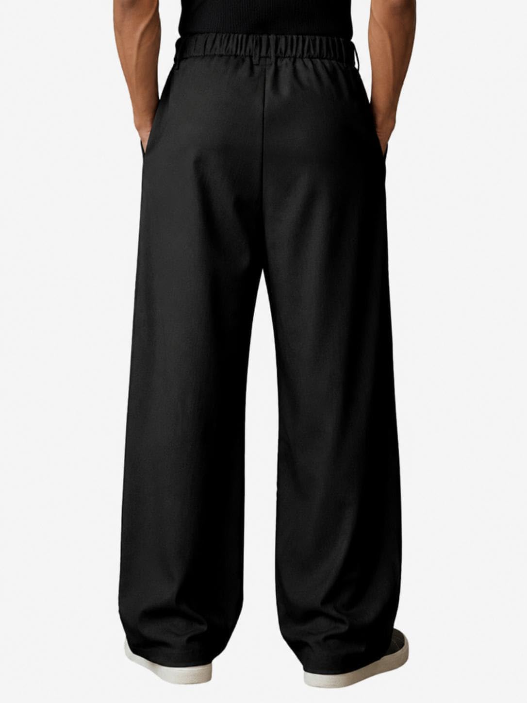 Percle Men's Pleated Baggy Wide Leg Dress Pants Old Money Casual Slacks
