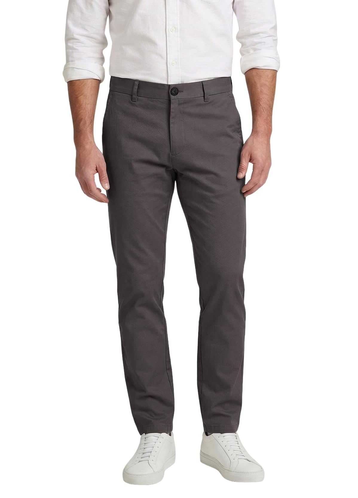 Plaid&Plain Men’s Slim Fit Khaki Pants Men’s Tapered Chino Pants
