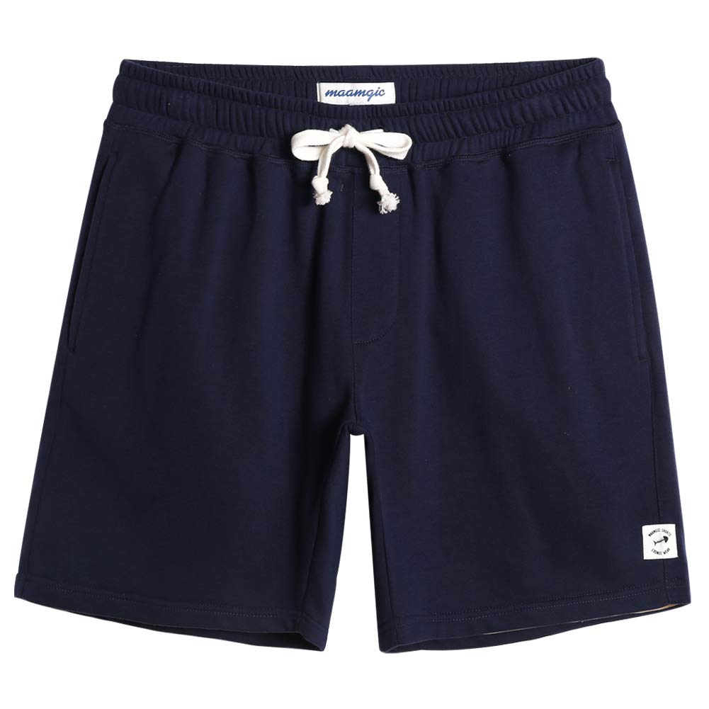 maamgic Mens Athletic Gym Shorts 5/7" Elastic Waist Casual Pajama Pocket Jogger Men Workout Short Pants
