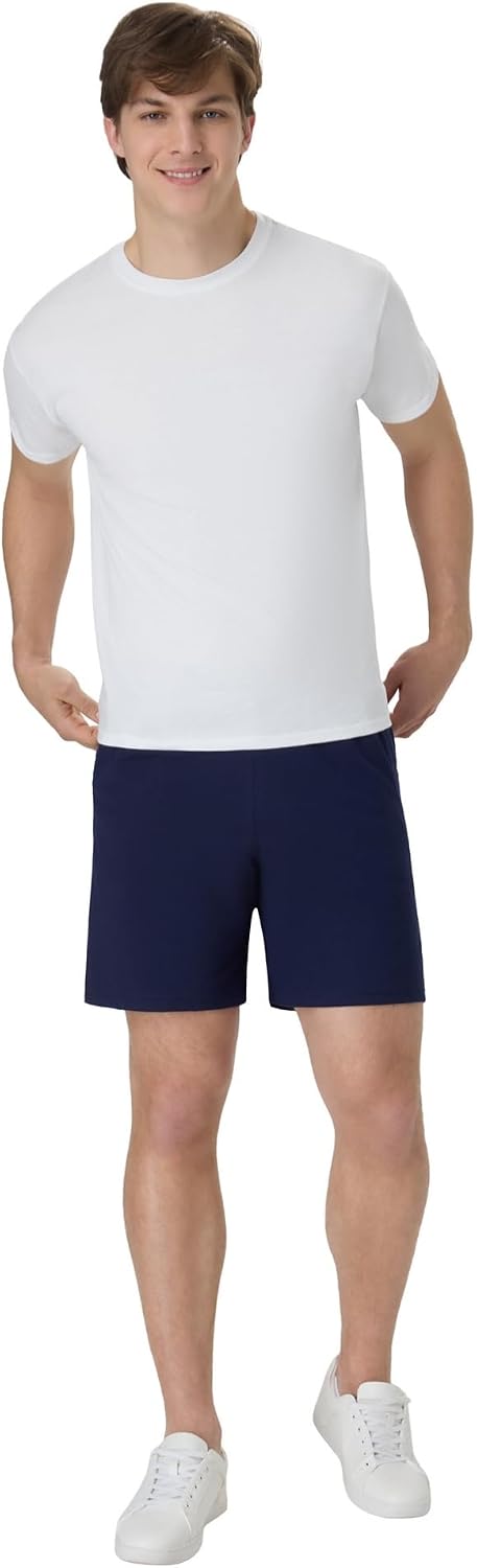 Hanes Men's Originals Cotton Pockets, Pull-on Jersey Gym Shorts, 7"