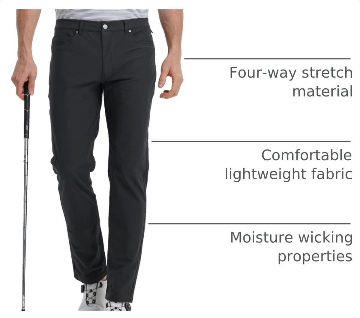 M MAELREG Golf Pants for Men Lightweight Moisture Wicking Business - 30"/32"/34" Stretch Flat Front Casual Dress Pant for Men